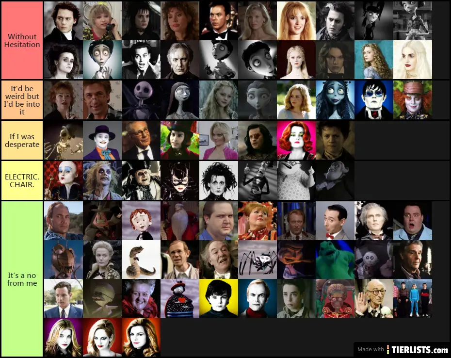 tim burton characters smashability list