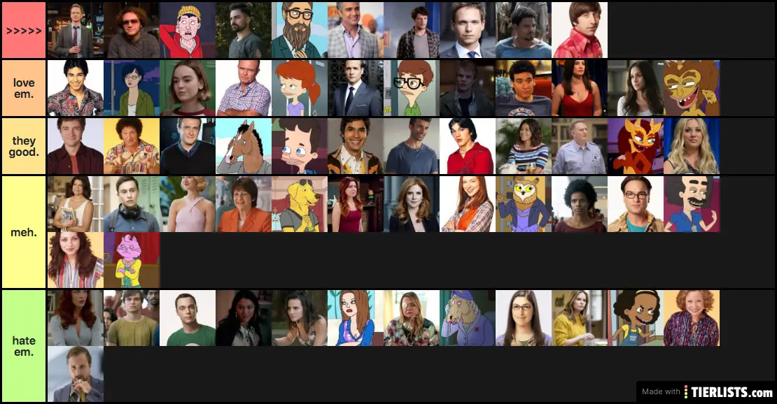 tv show characters tier list