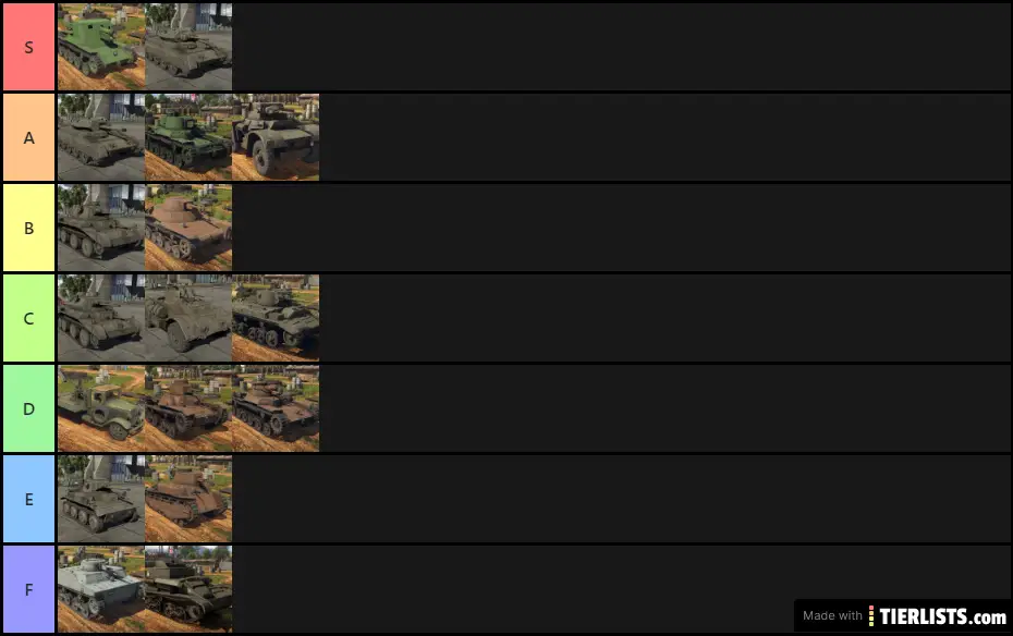 War Thunder Tier 1 Ground Forces Ab Gb And Jp Tier List