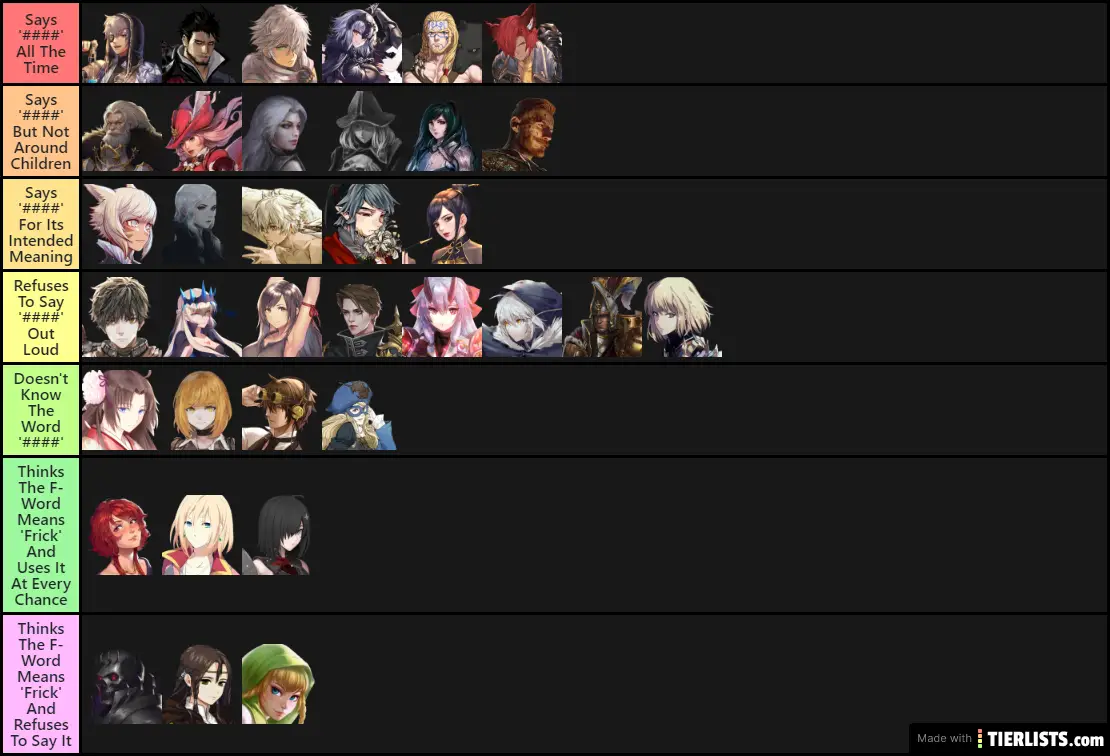 frick the tier list.